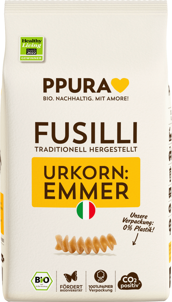 Nudeln, Fusilli aus Emmer, 500 g