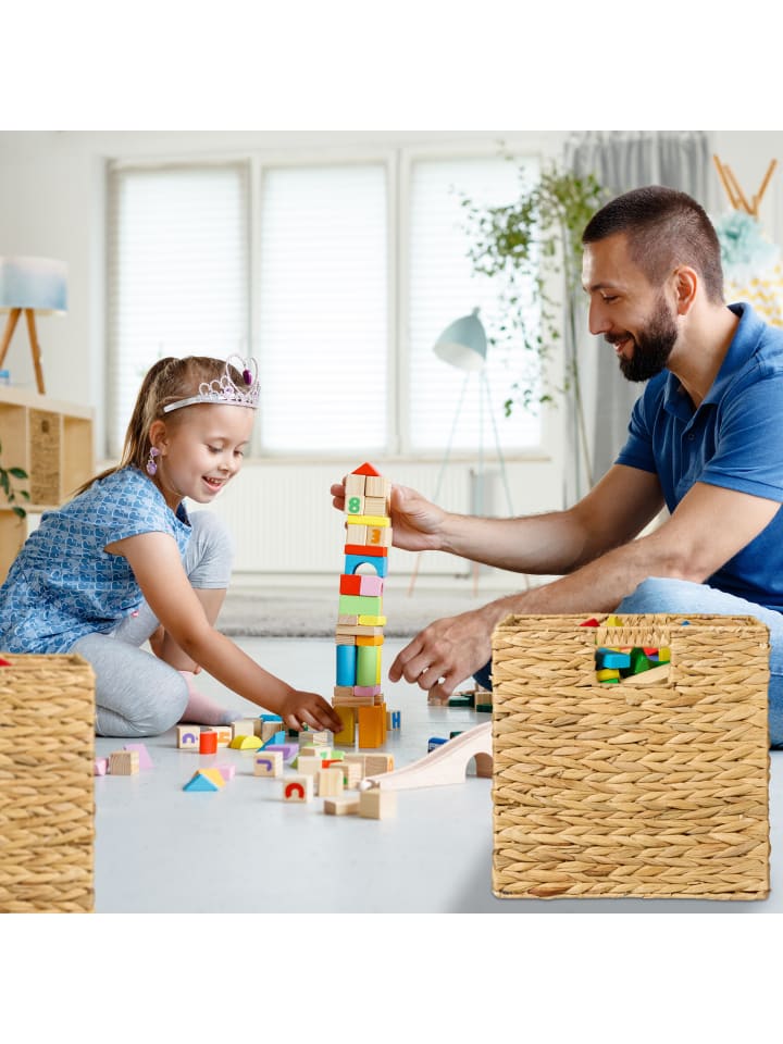 relaxdays 4 x Aufbewahrungskorb in Natur - (B)30 x (H)30 x (T)30 cm günstig kaufen onesize