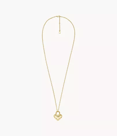 Fossil Kette Sadie All My Love Anhänger Heart Edelstahl goldfarben