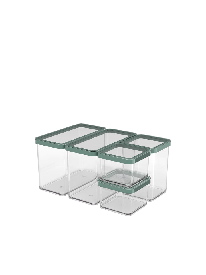 Rotho Loft 5er-Set Vorratsbehälter mit Deckel, Kunststoff  in Mistletoe green günstig kaufen onesize