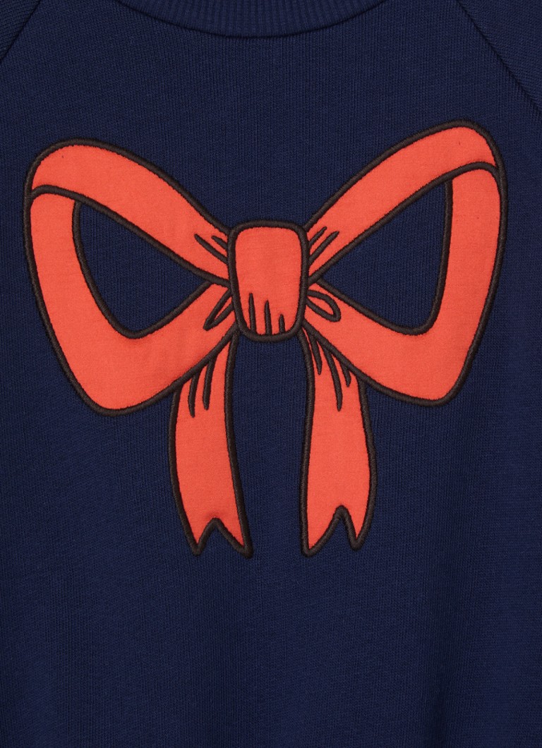 Mini Rodini -rusettineulepusero luomupuuvillaa kirjonnalla