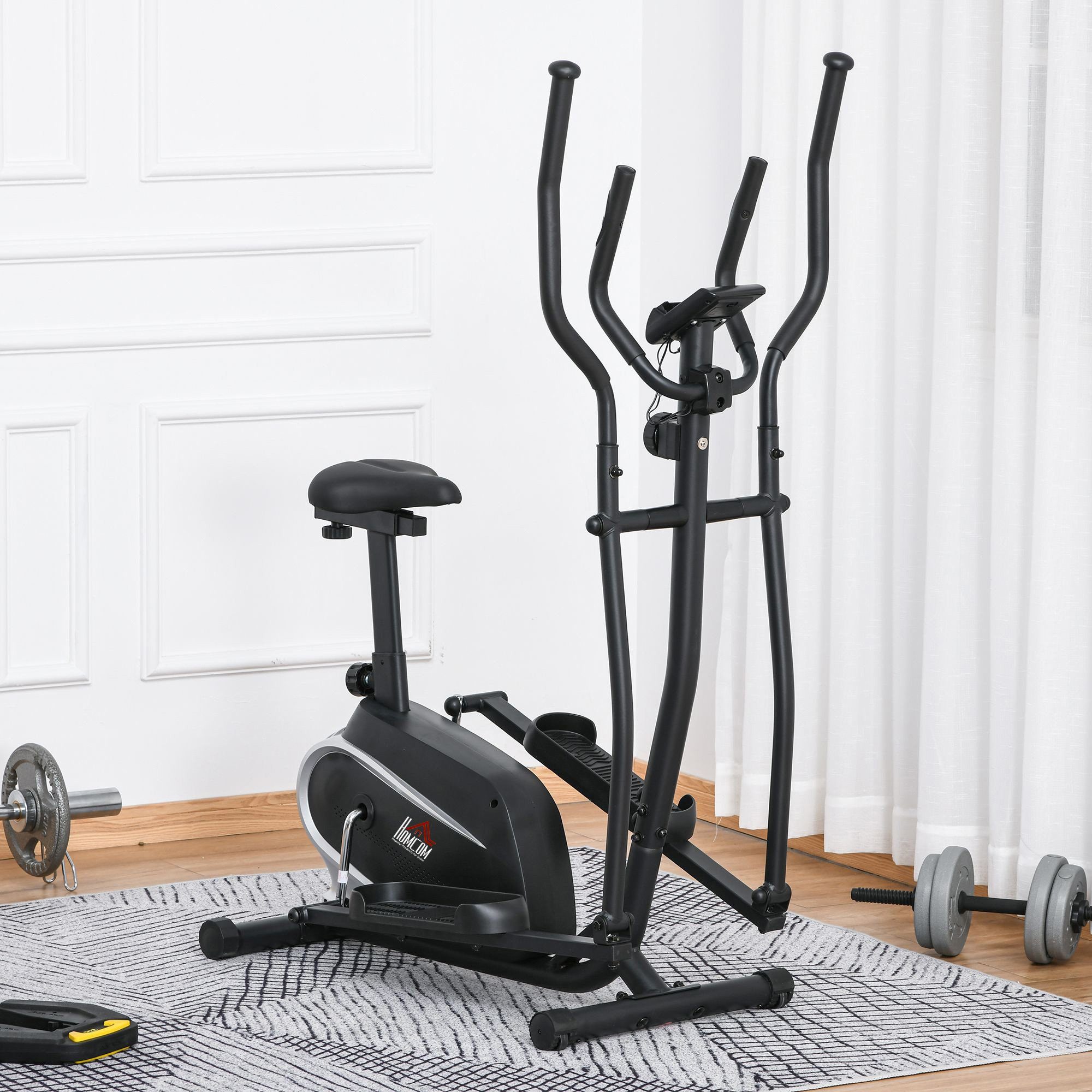HOMCOM Crosstrainer Ellipsentrainer (Set, 1-tlg., 1 x Heimtrainer), mit LCD-Anzeige