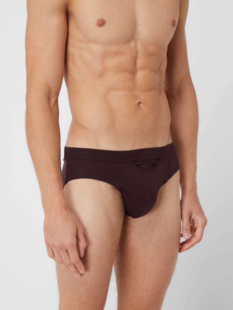 Slip mit Label-Detail in bordeaux rot