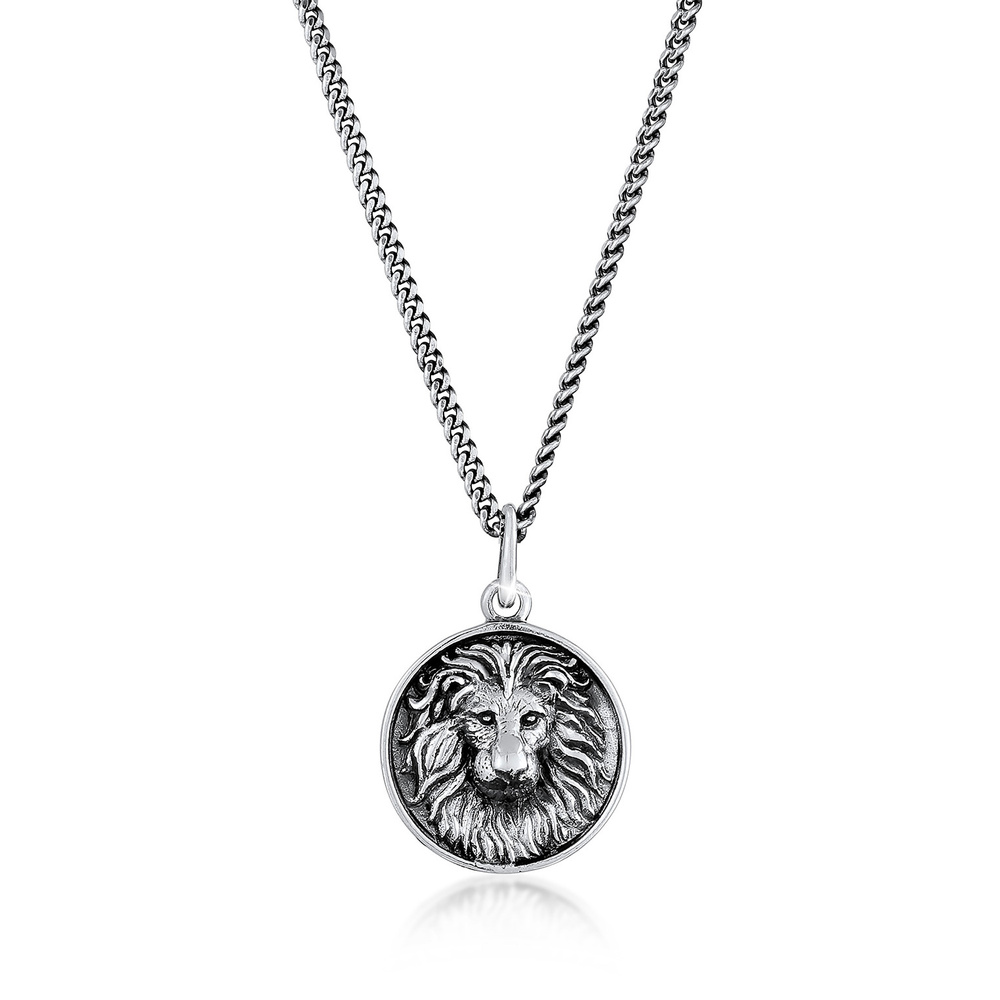 KUZZOI KUZZOI Collier Pendentif de lion pour homme Animal solide et robuste en argent st collier