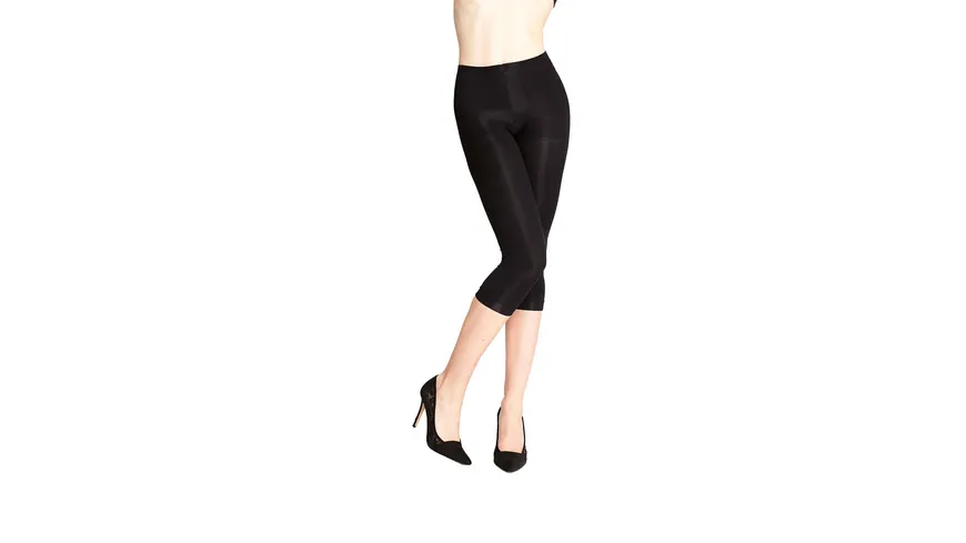NO-MI Damen figurformende Capri Leggings mit shape-up Effekt black