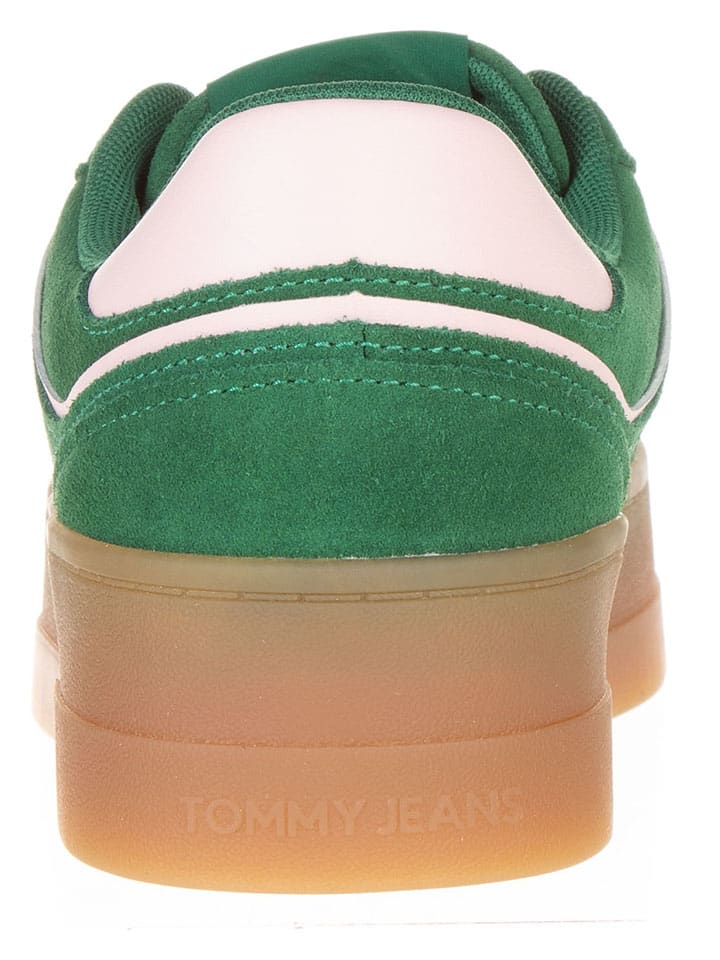Tommy Hilfiger Shoes Leder-Sneakers in Grün günstig kaufen