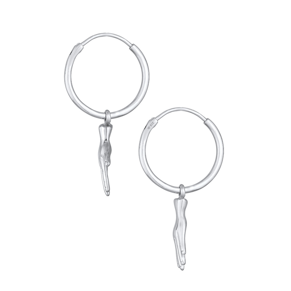 Elli Elli Boucles d'Oreilles Femmes Créoles main symbole en Argent Sterling 925 Boucles d'oreilles