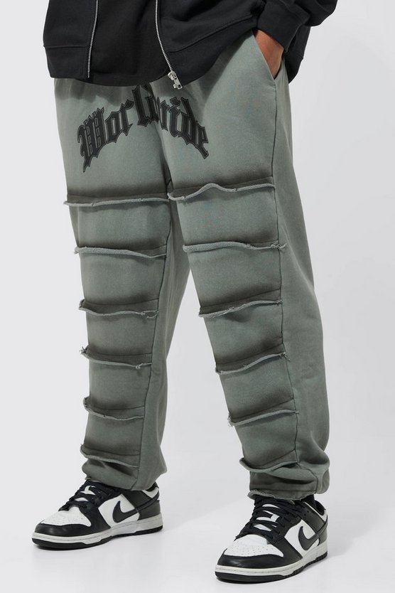 Oversize Jogginghose mit Spray Naht-Print