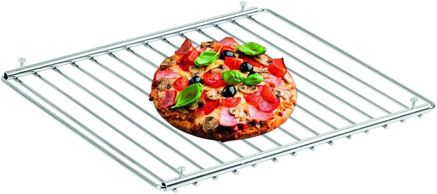 ICQN Backofenrost Universal Gitter, Ausziehbar von 37,5-60 cm Backofenrost, Verstellbar, Verchromt, Backofengitter, Grill, Backrost, Gitterrost, Verchromt Backgitter
