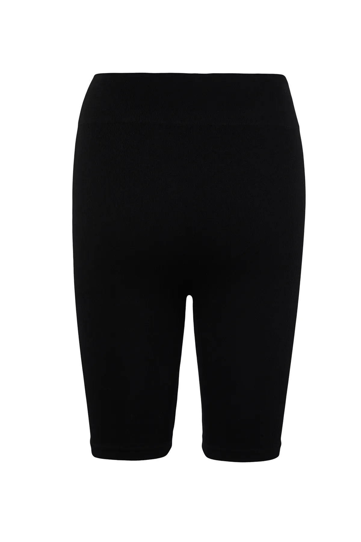 Trendyol Collection  Schwarze nahtlose/nahtlose gerippte Biker-/Radfahrer-/kurze gestrickte Sport-Leggings TWOSS21TA0013