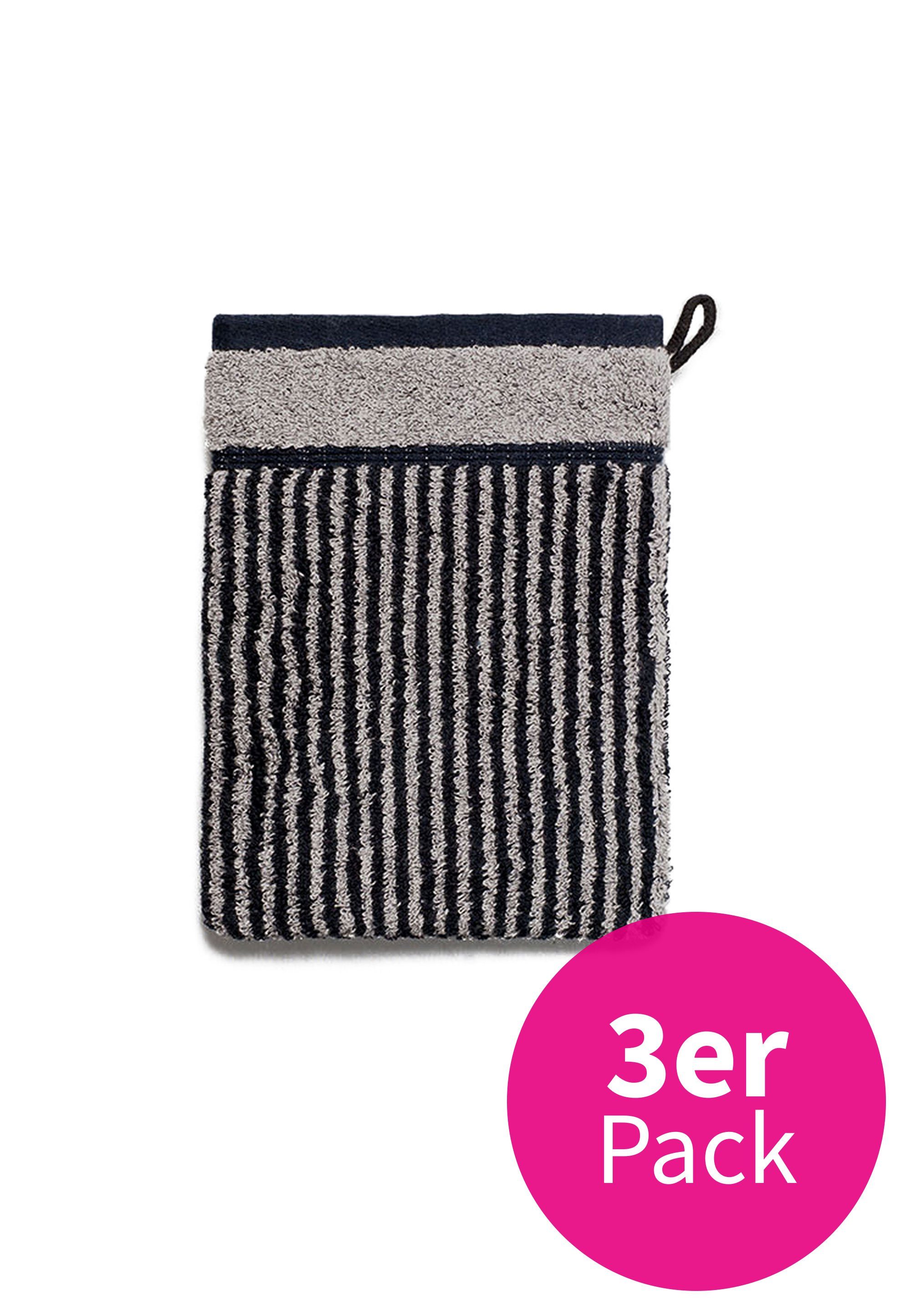 grace grand spa Waschlappen Classic (3-tlg), mit Streifen-Muster