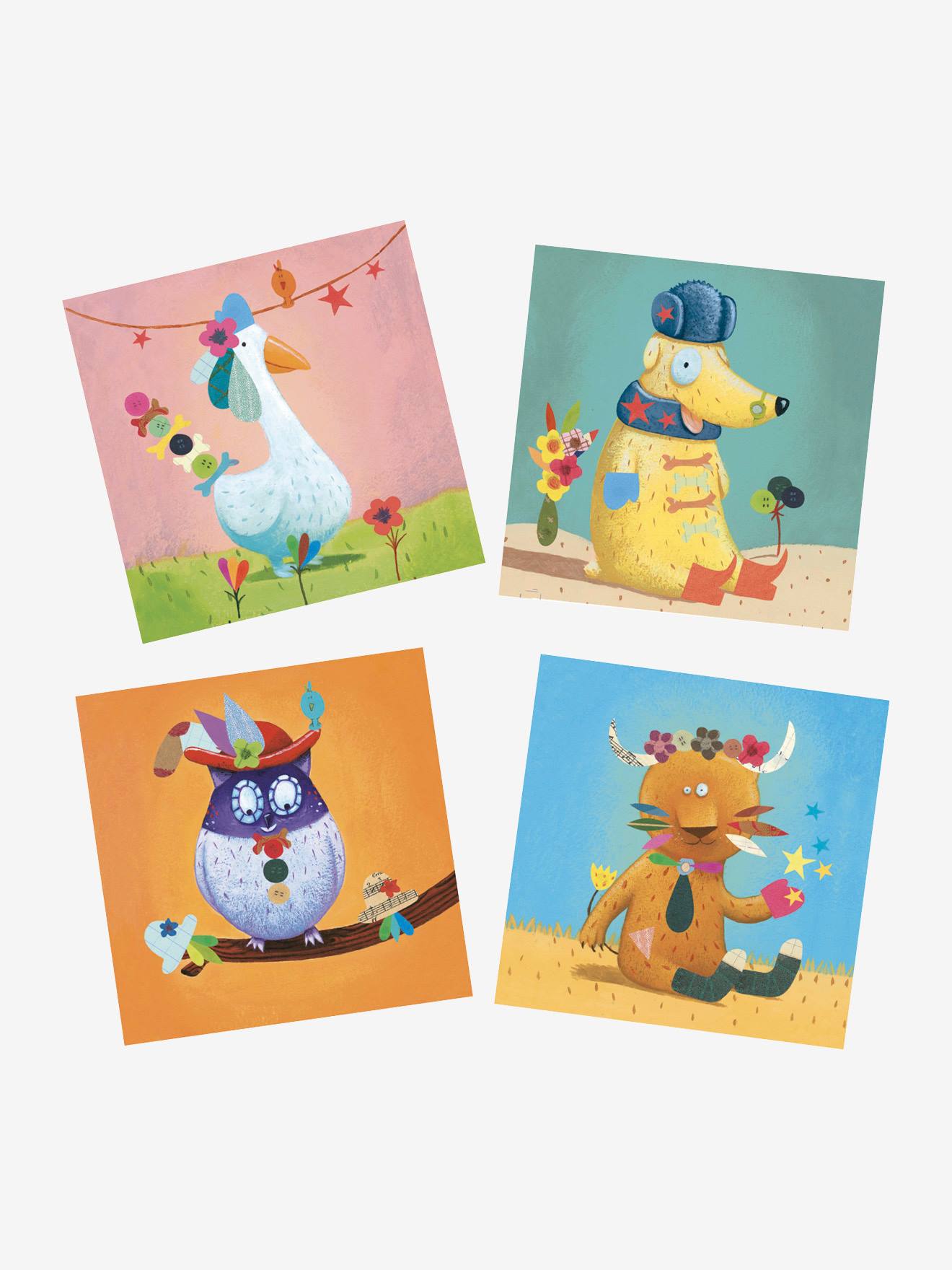 Djeco Sticker Bastel-Set TIERE DJECO - mehrfarbig