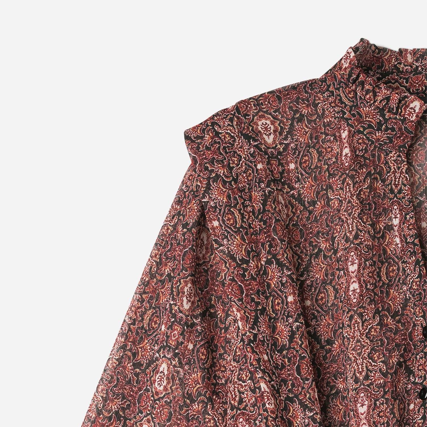 Robe longue TEXTO noire à imprimé oriental