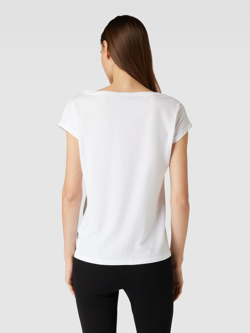 T-Shirt mit Label-Print Modell 'GRIETA' in weiss