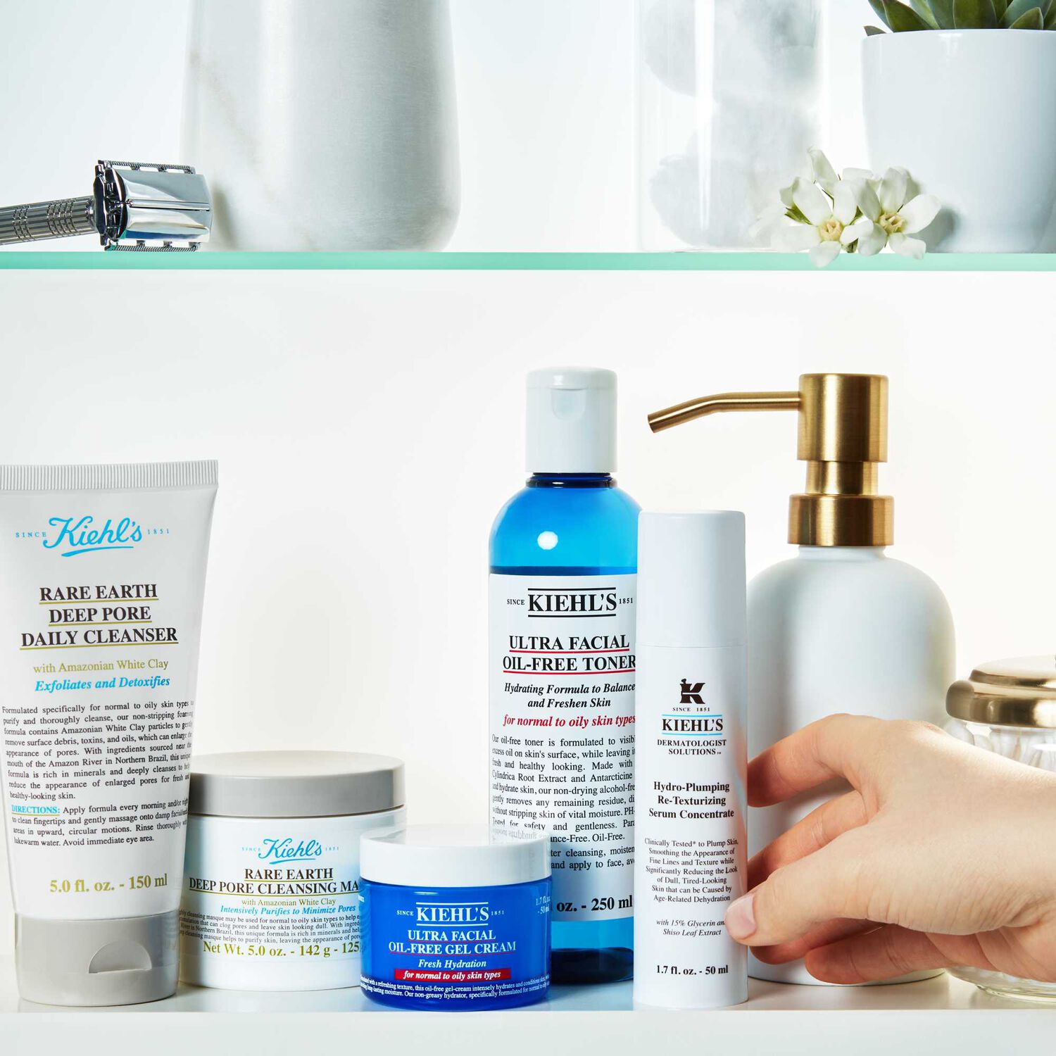 kiehl's Rare Earth Deep Pore Daily Cleanser Nettoyant visage purifiant à l'argile blanche - peaux normales à grasses 150 ml
