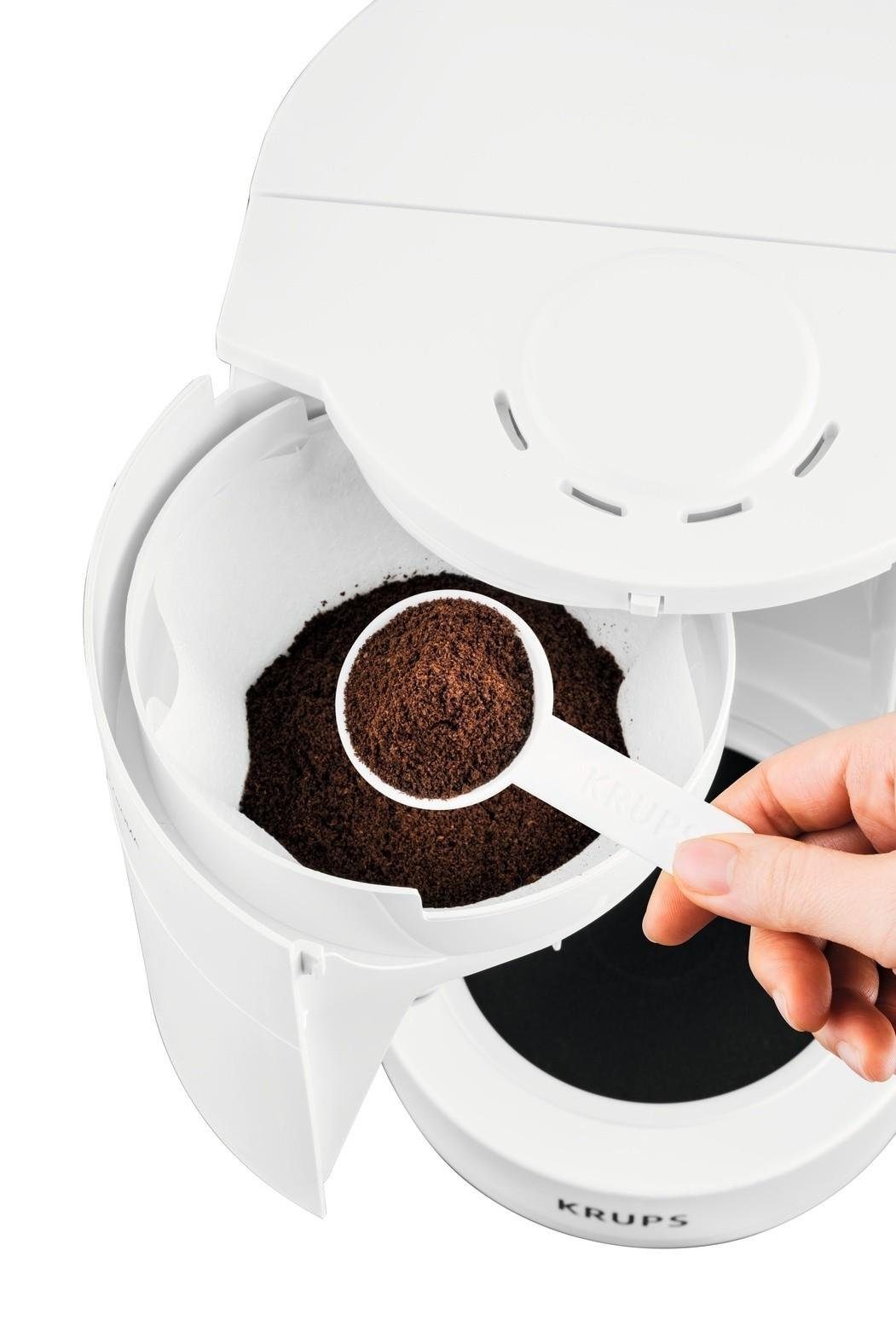 Krups Filterkaffeemaschine KRU F 309 01 ProAroma, 1,25l Kaffeekanne, Doppelwand-Schwenkfilter, 1,25 Liter, 10-15 Tassen, Wasserstandsanzeige mit Lupeneffekt
