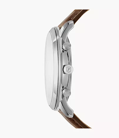 Fossil Herrenuhr Neutra Chronograph Leder Braun
