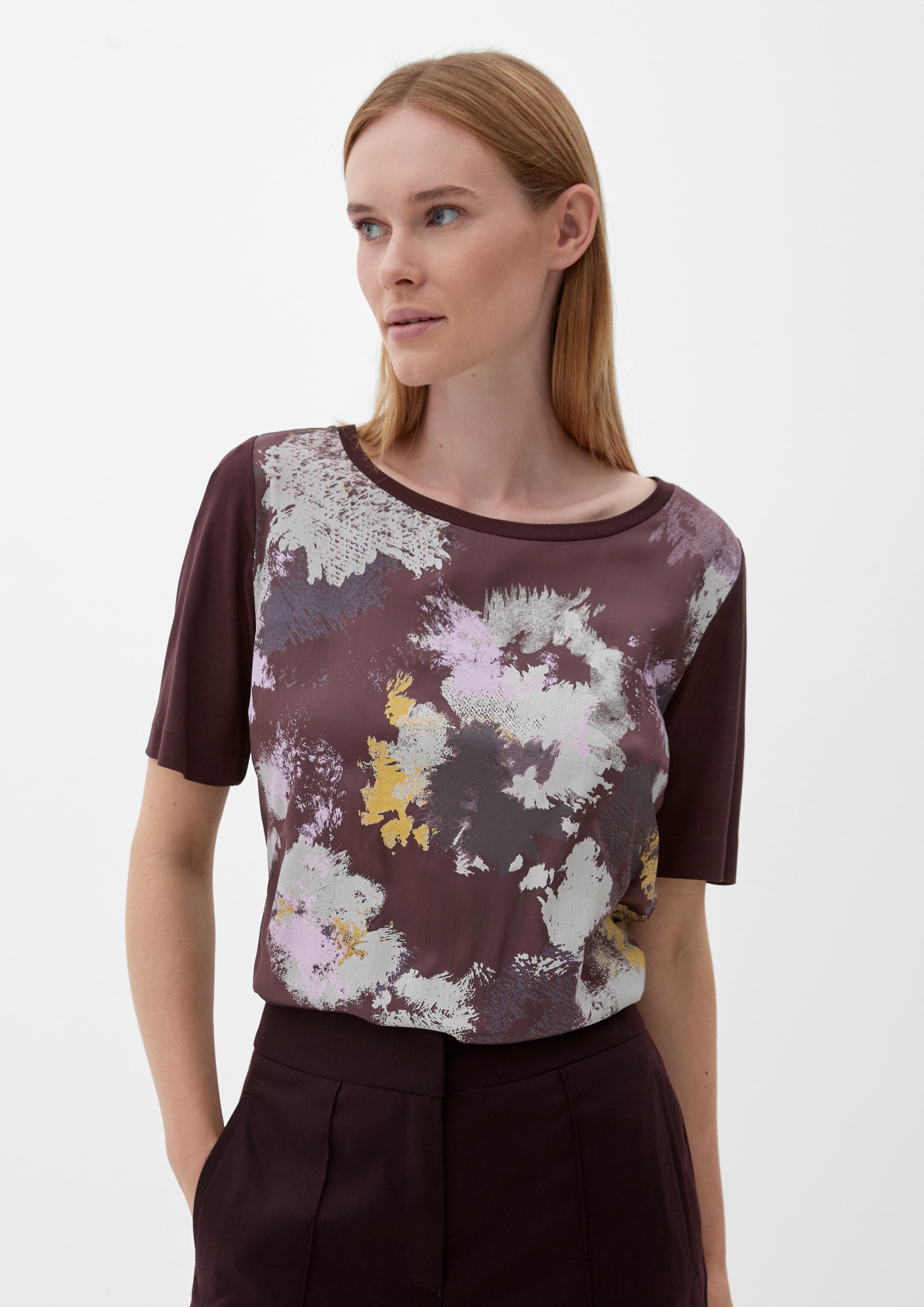 T-Shirt mit bedruckter Satinfront  2121917-47D0