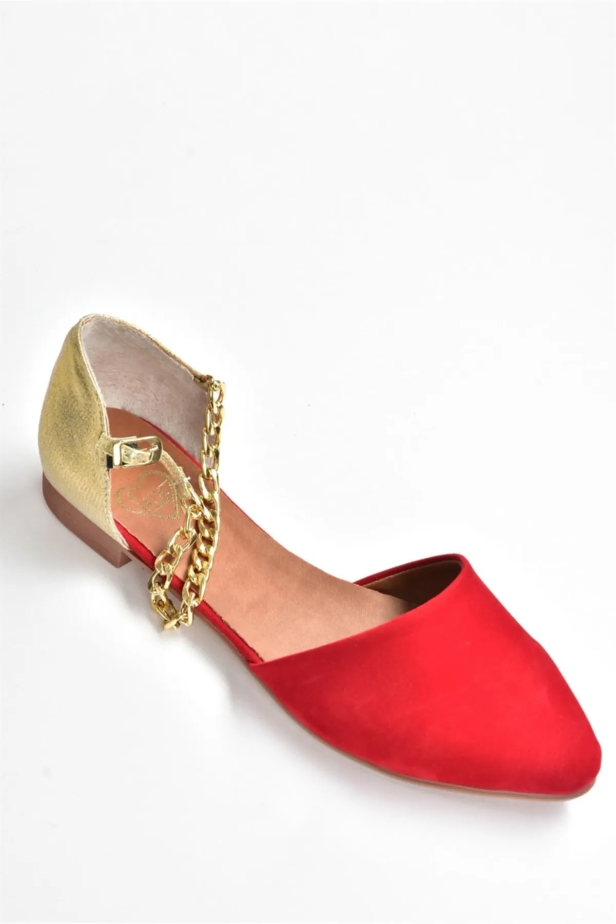 Fox Shoes  Rotgoldene Damen-Ballerinas aus Wildleder B726024402