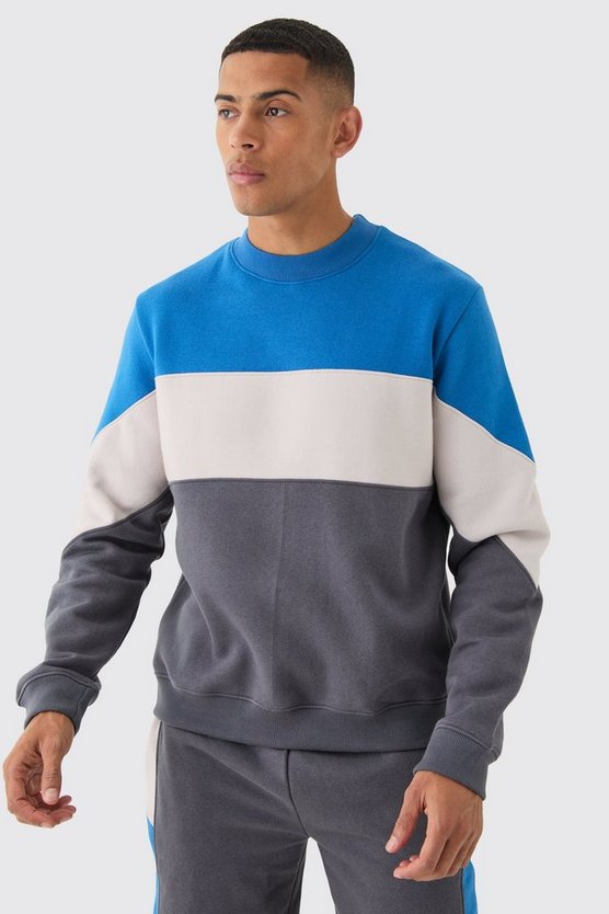 Kurzer Colorblock Sweatshirt-Trainingsanzug