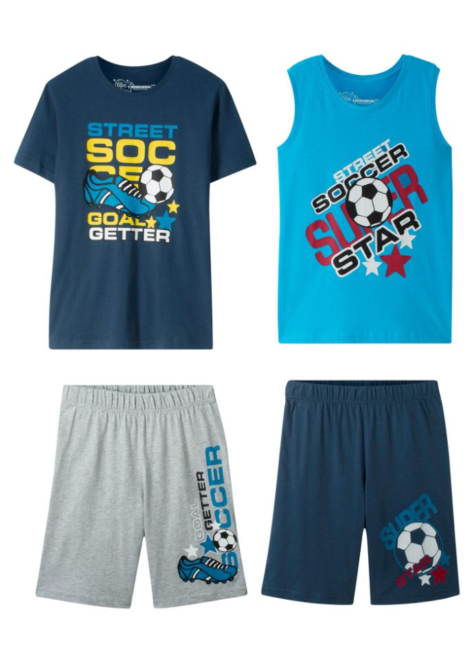 Jungen T-Shirt + Tanktop + Bermudas (4-tlg. Set)