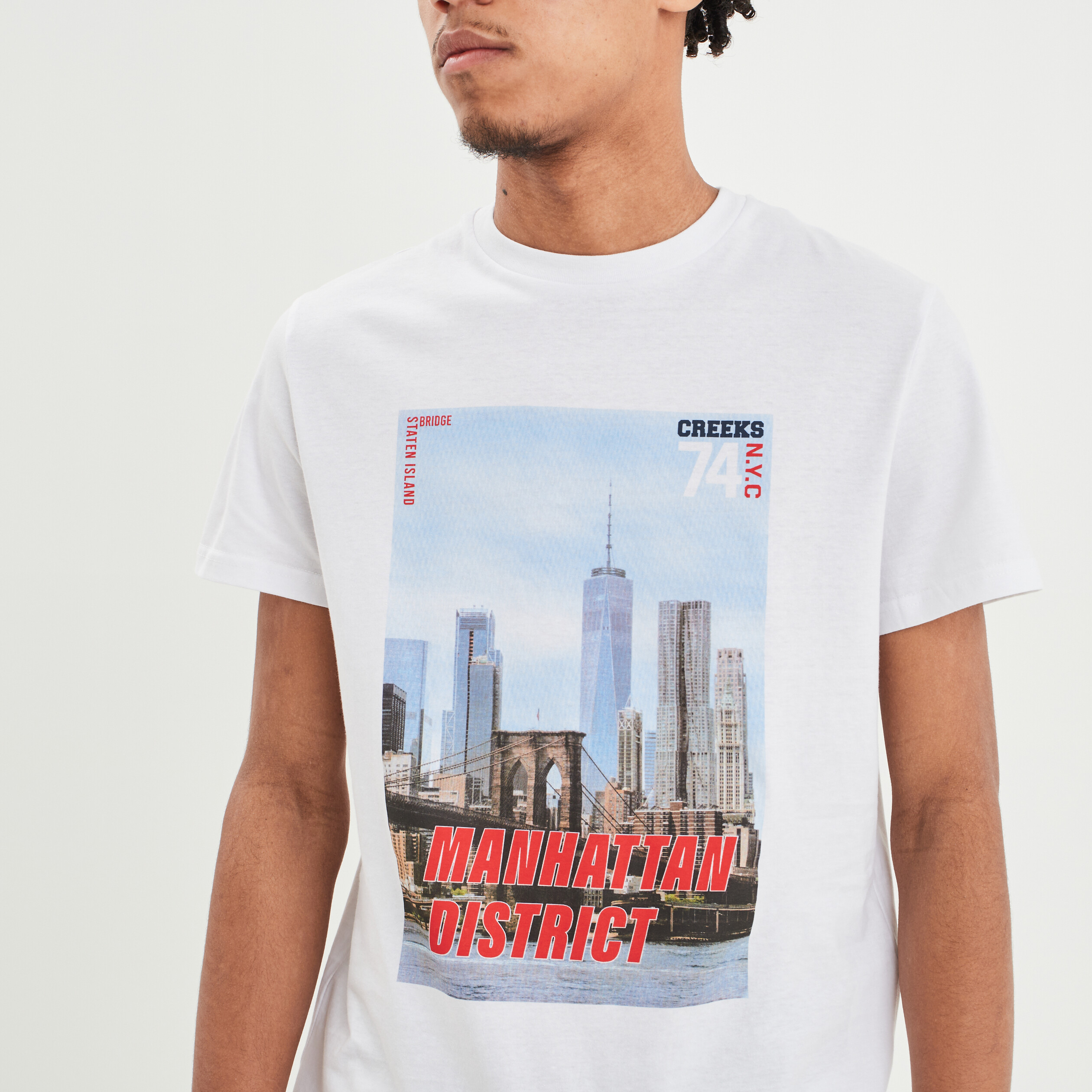 T-shirt manches courtes Creeks blanc homme | La Halle