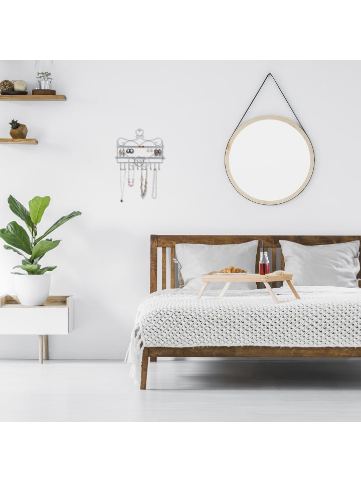 relaxdays Wand Schmuckhalter in Silber - (B)36,5x (H)30 x (T)3,5 cm günstig kaufen onesize