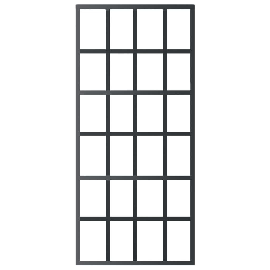 vidaXL Schiebetür Schiebetür ESG-Glas und Aluminium 90x205 cm Schwarz (1-St)