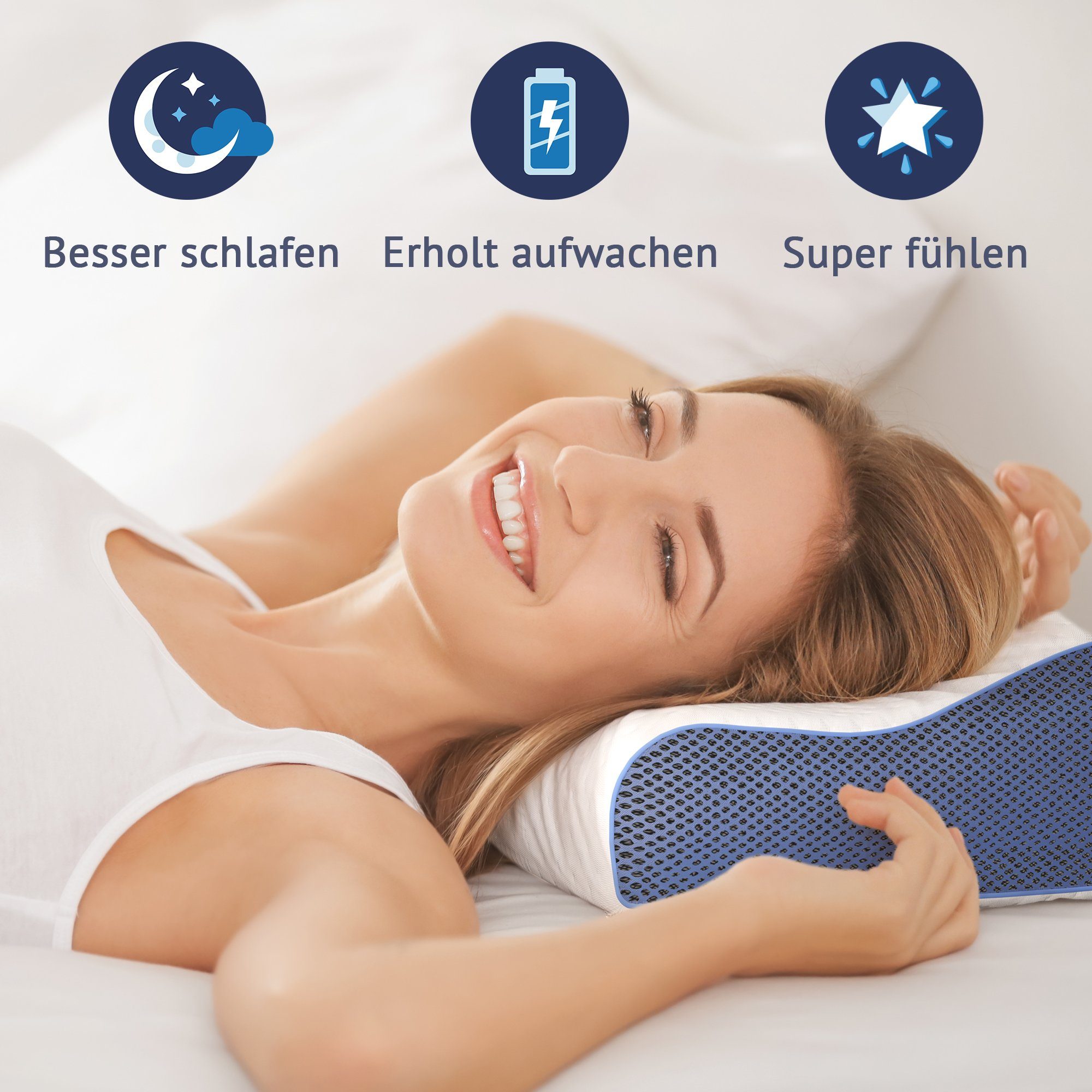 Nackenstützkissen Ergo Vario, casimum, Füllung: Memory Foam, Bezug: Ohne, ergonomisches Nackenstützkissen, höhenverstellbar 60x30, ohne Bezug