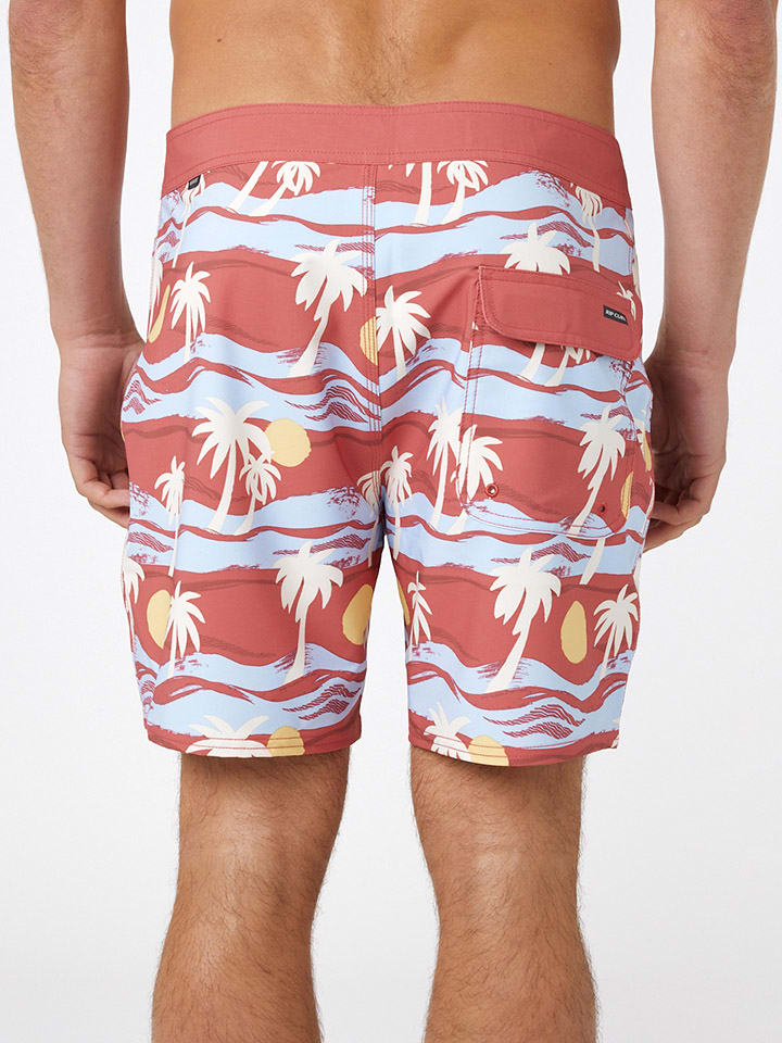 Rip Curl Badeshorts in Rot/ Hellblau günstig kaufen