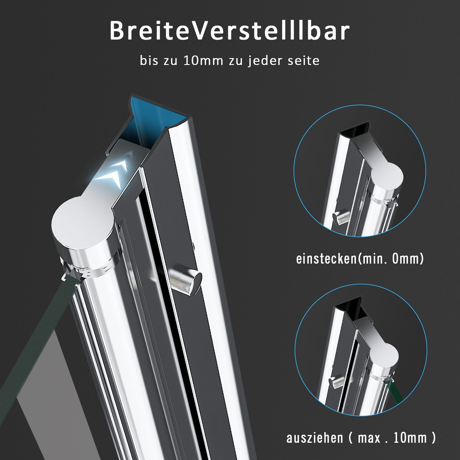 Boromal Badewannenaufsatz Duschtrennwand Badewanne Faltbar 120x140cm Duschwand Klappbar 2/ 3-tlg, (Klarglas /Teilsatiniert glas), Badewannenfaltwand Glaswand 6mm ESG Glas