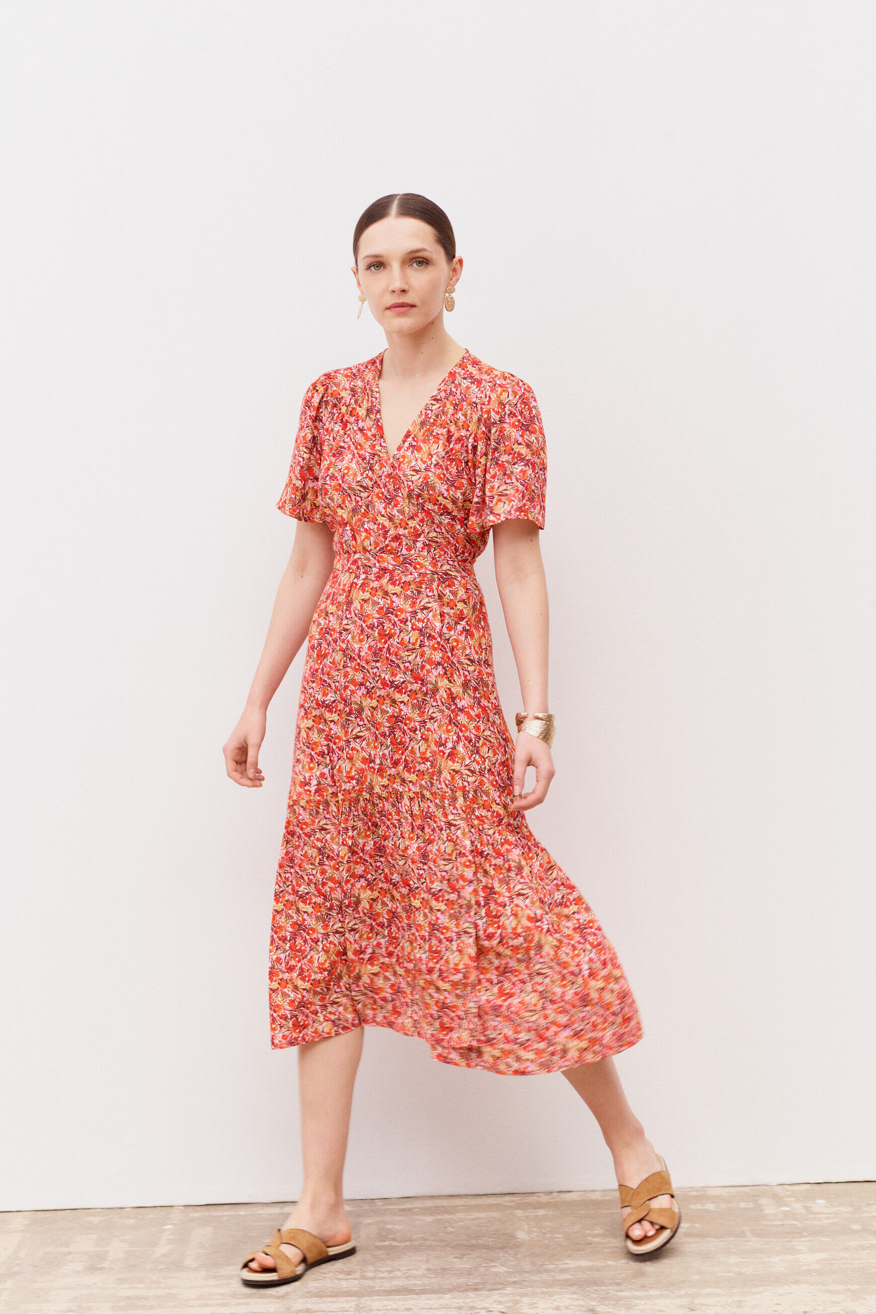robe lana orange femme