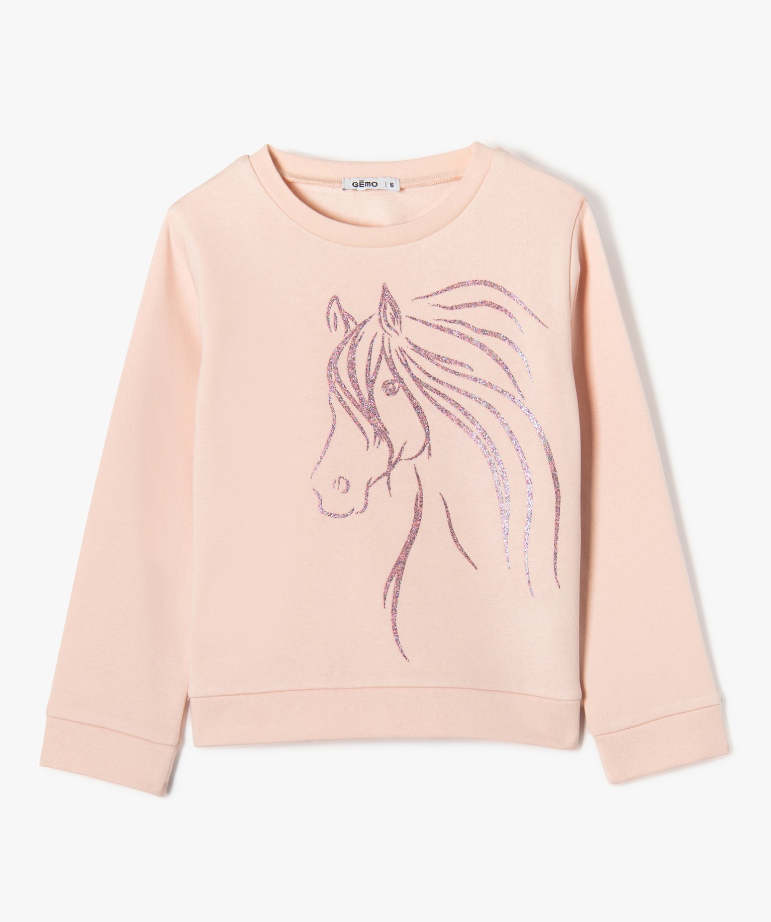 Sweat molletonné avec motif et message fille rose | GEMO