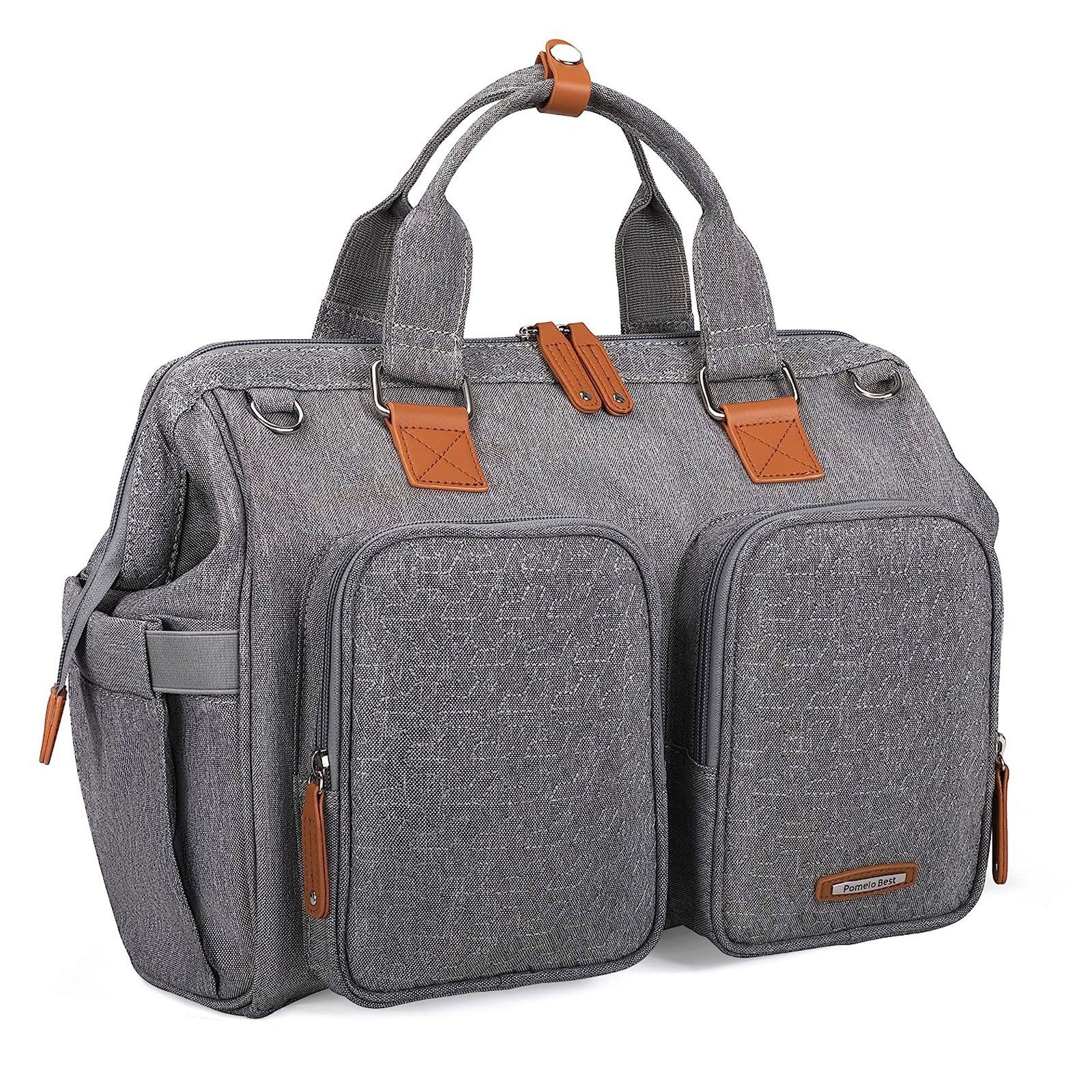 REDOM Wickeltasche Baby Multifunktions-Babytaschen Henkeltasche Umhängetasche Handtasche (Windeln Babyflasche Milchfläsche Tasche mit isoliertem Flaschenhalter, Multifunktional, Babytasche, Wickeltasche, für Mama und Papa unterwegs), mit Handyfach tr