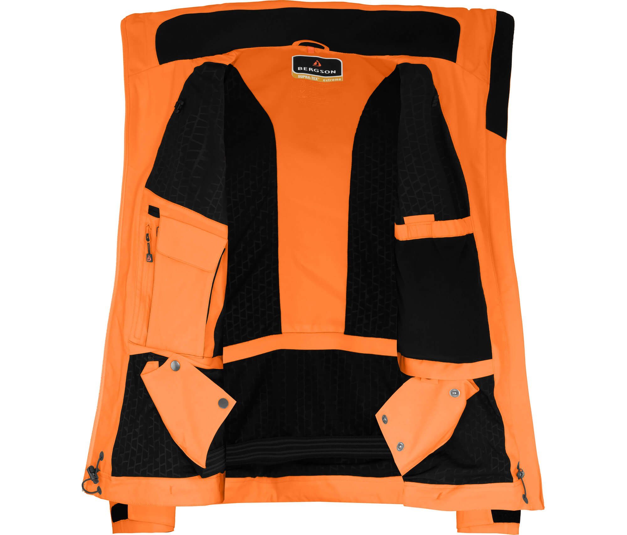 Bergson Skijacke BEKEN Light Damen Skijacke, unwattiert,voll elastisch, 20000 mm Wassersäule, Normalgrößen, orange