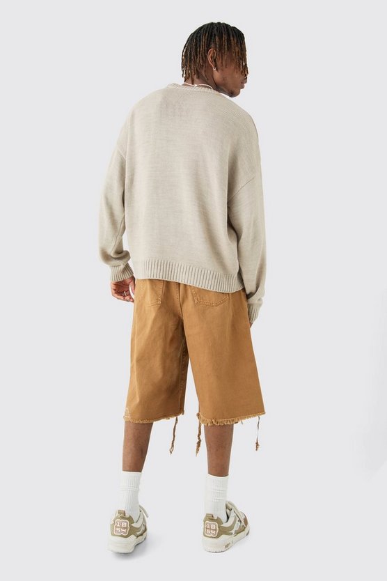 Tall zerrissene Twill Jogginghose