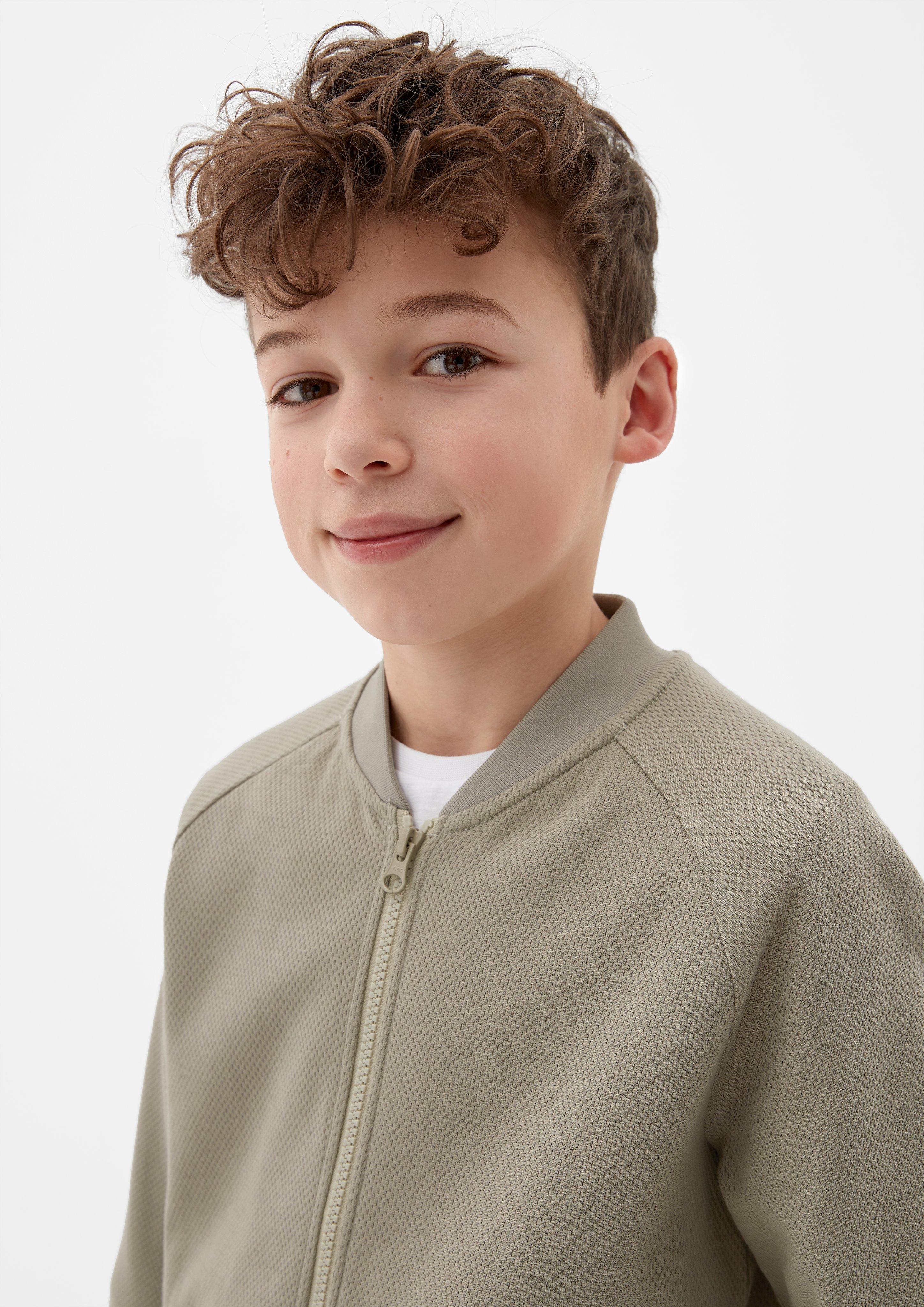 Sweatshirtjacke in Blouson-Optik  2130503-8348