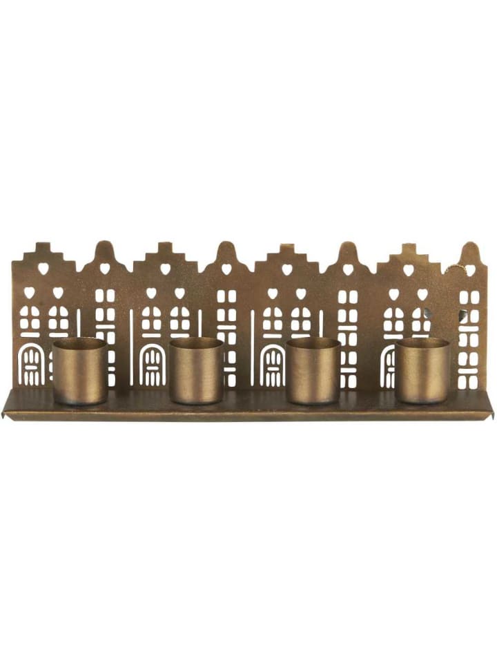 IB Laursen Kerzenhalter HAUSFASSADE Gold für 4 Kerzen 19 cm günstig kaufen onesize