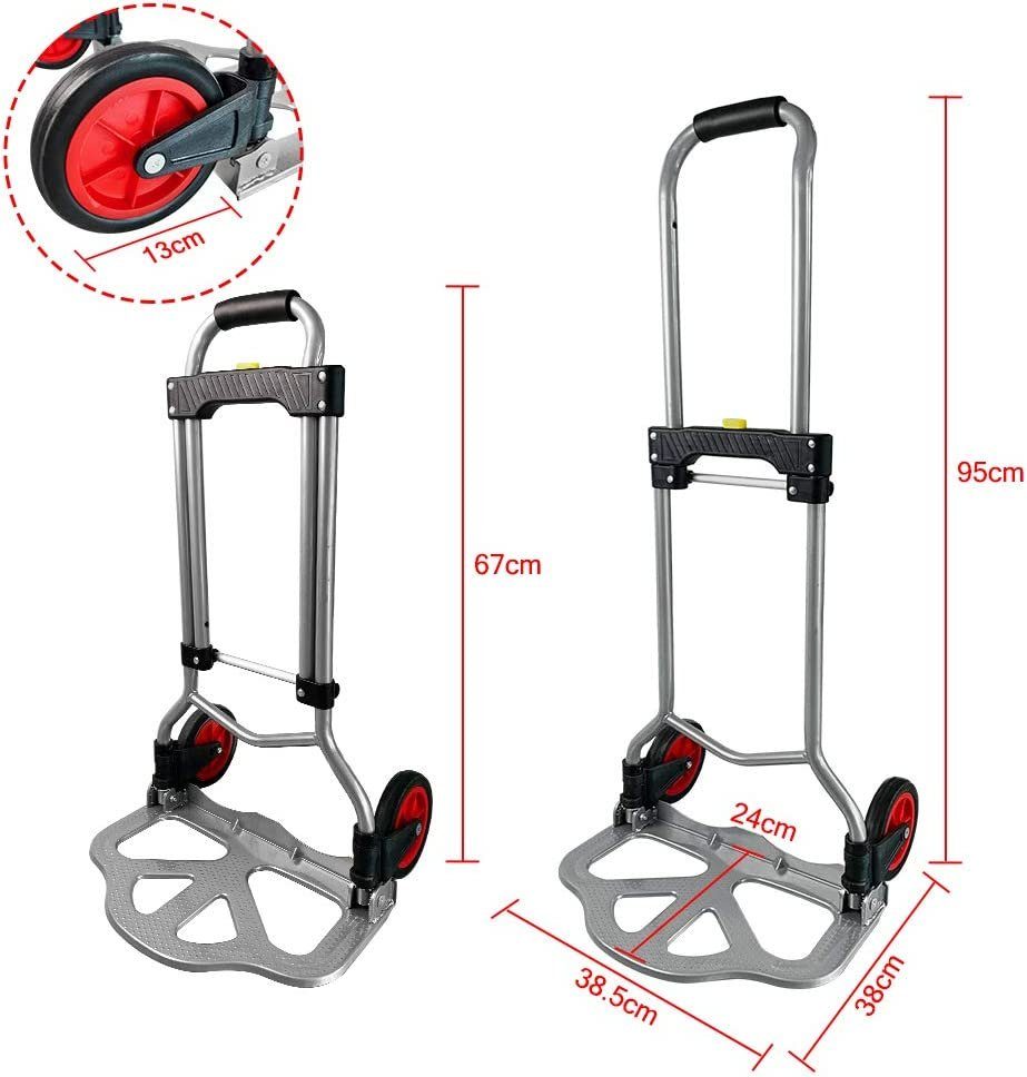 AUFUN Sackkarre Klappbar Transportkarre mit Anti-Rutsch-Pads, bis 60 kg