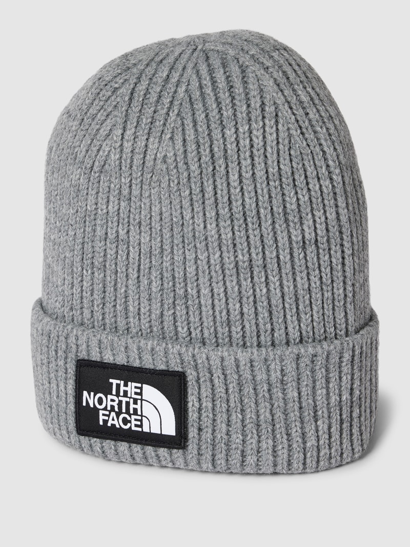 Beanie in Ripp-Optik in mittelgrau