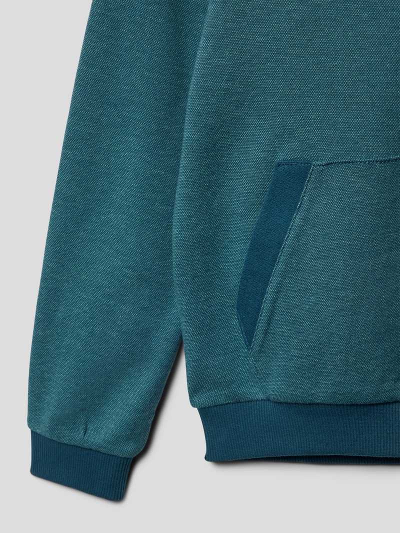 Hoodie in melierter Optik in dunkelgrün