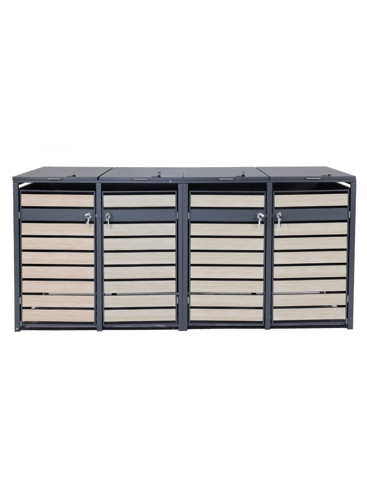 MCW XL 4er/8er-Mülltonnenverkleidung J81, Buche-Holzoptik hellbraun günstig kaufen onesize
