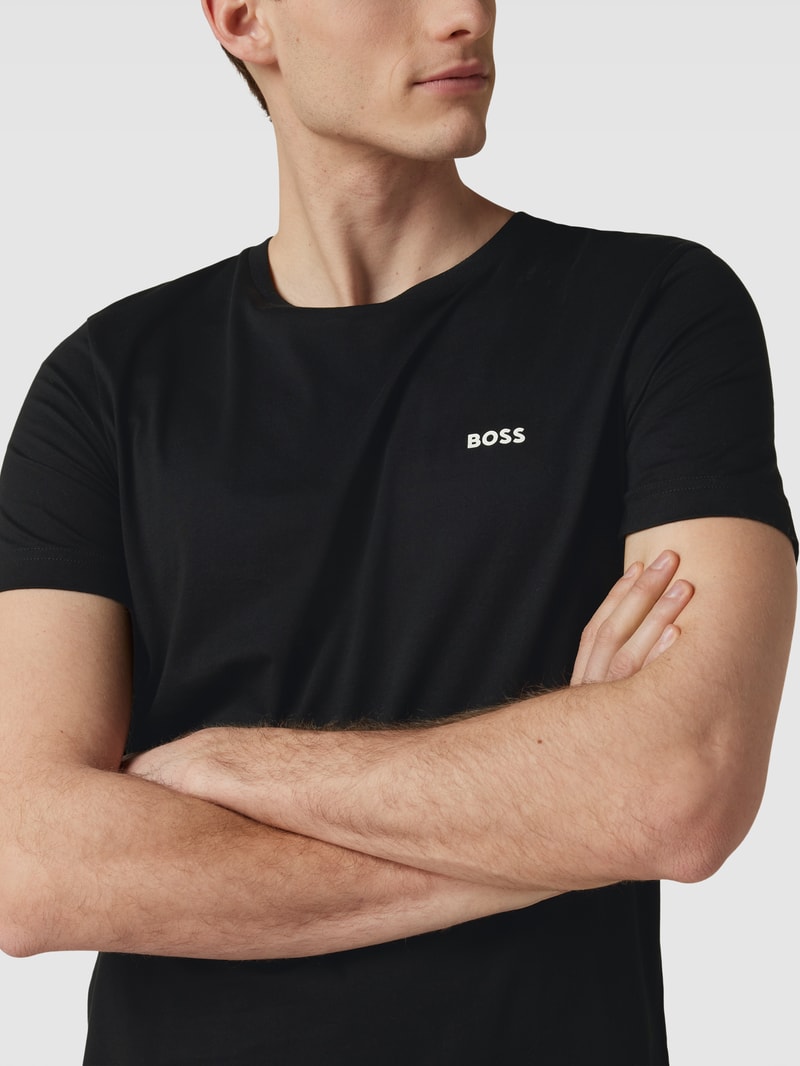 T-Shirt mit Label-Print Modell 'Tee' in schwarz