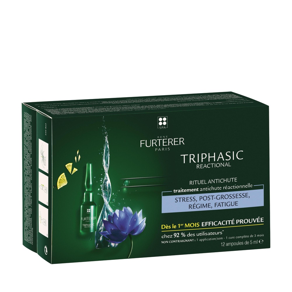 Furterer René Furterer Triphasic Traitement antic hute réactionnelle- 12 amp x 5 mL Soin sans rincage