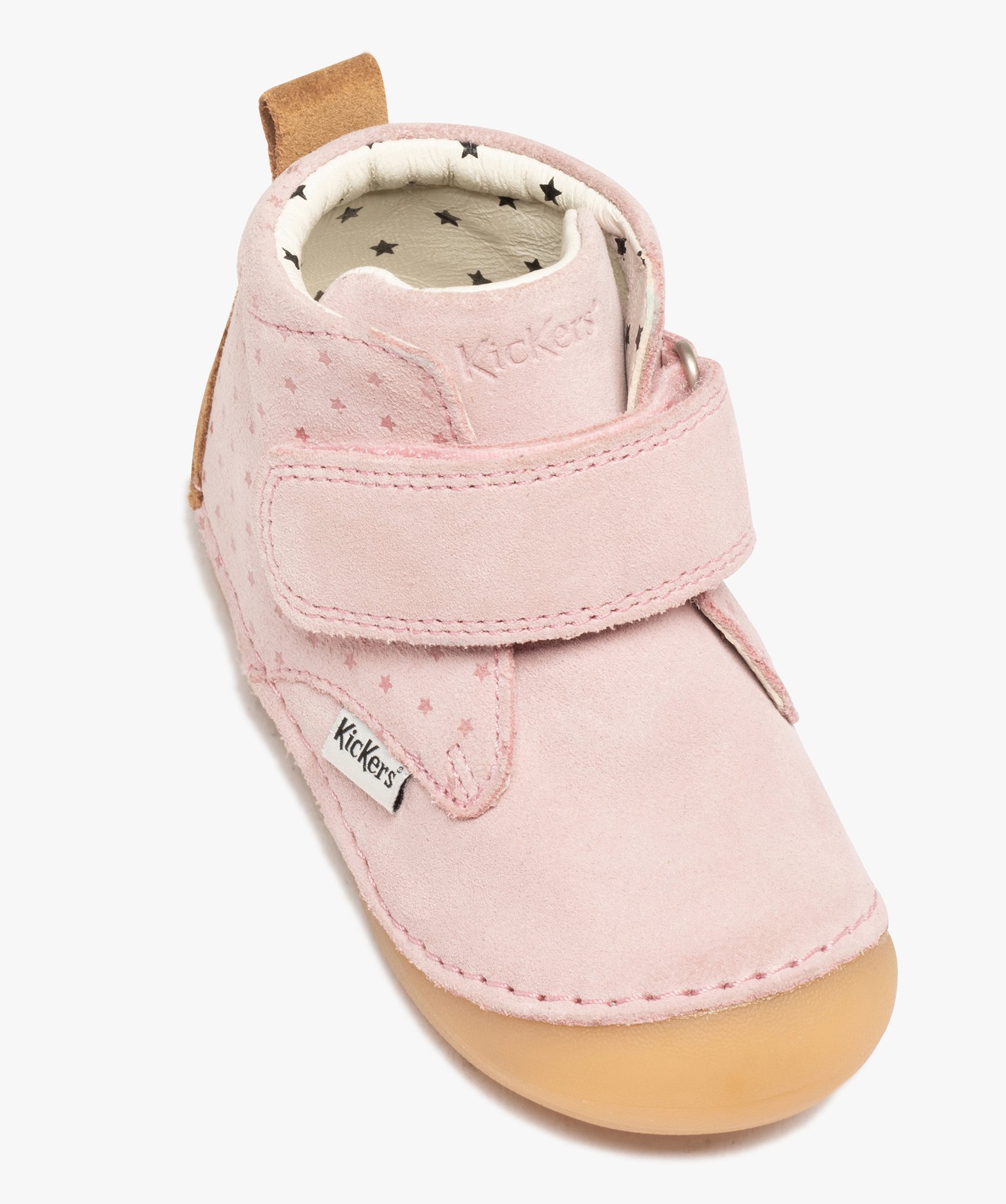 Chaussures premiers pas bébé fille bottillons en cuir sué... rose | GEMO