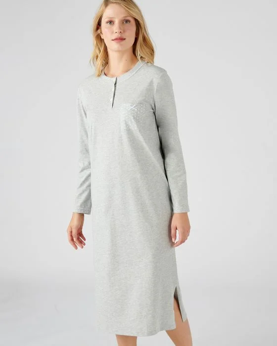 Chemise de nuit manches longues, maille jersey