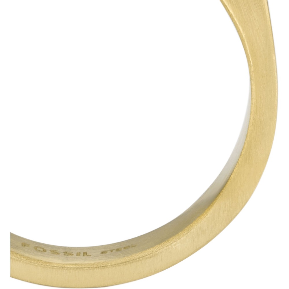 Fossil Bague pour hommes Acier inoxydable or Bague
