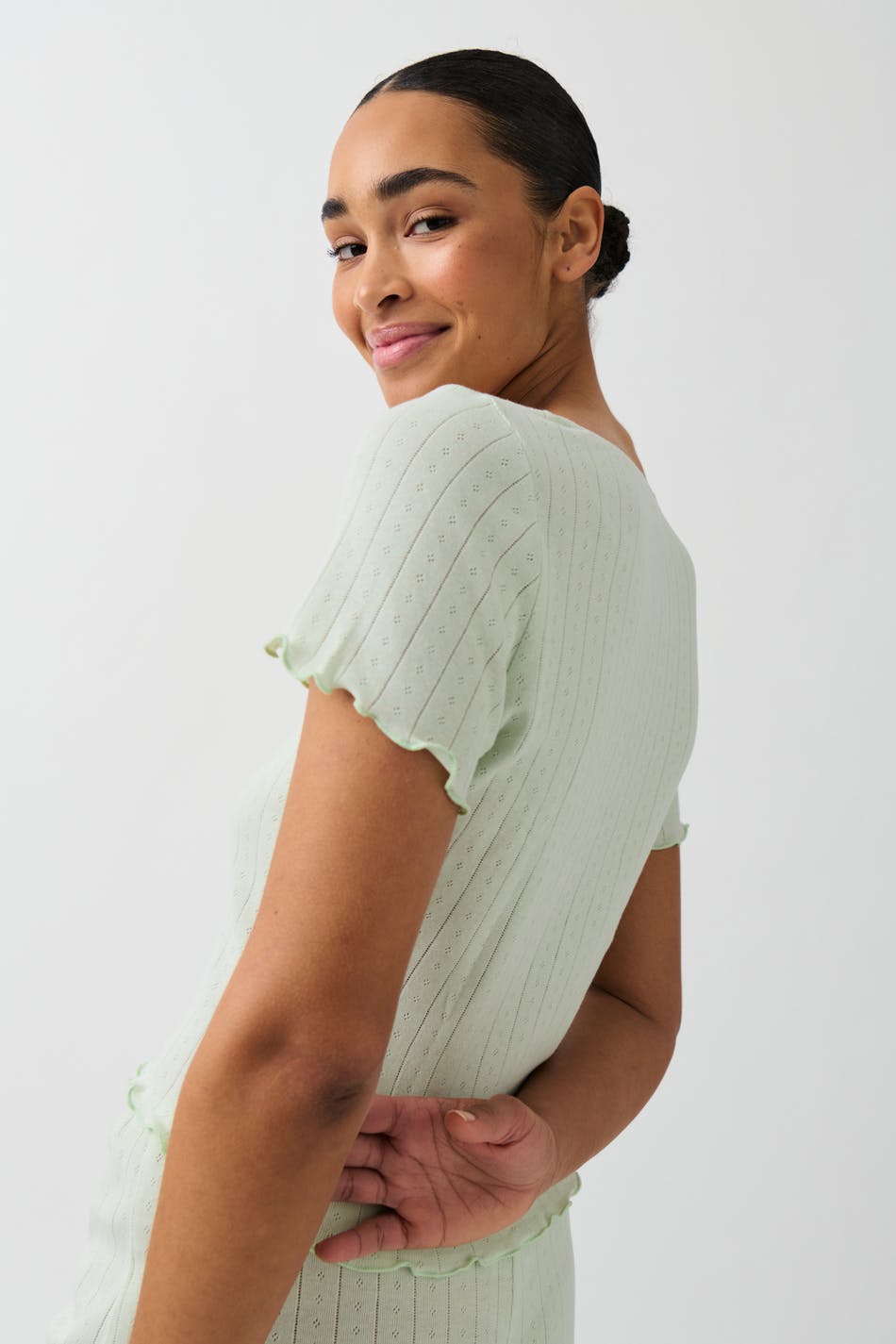 Pointelle pyjamas tee