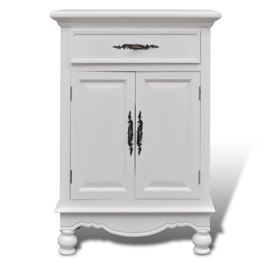 vidaXL Sideboard Holzschränkchen mit 2 Türen 1 Schublade Weiß (1 St)