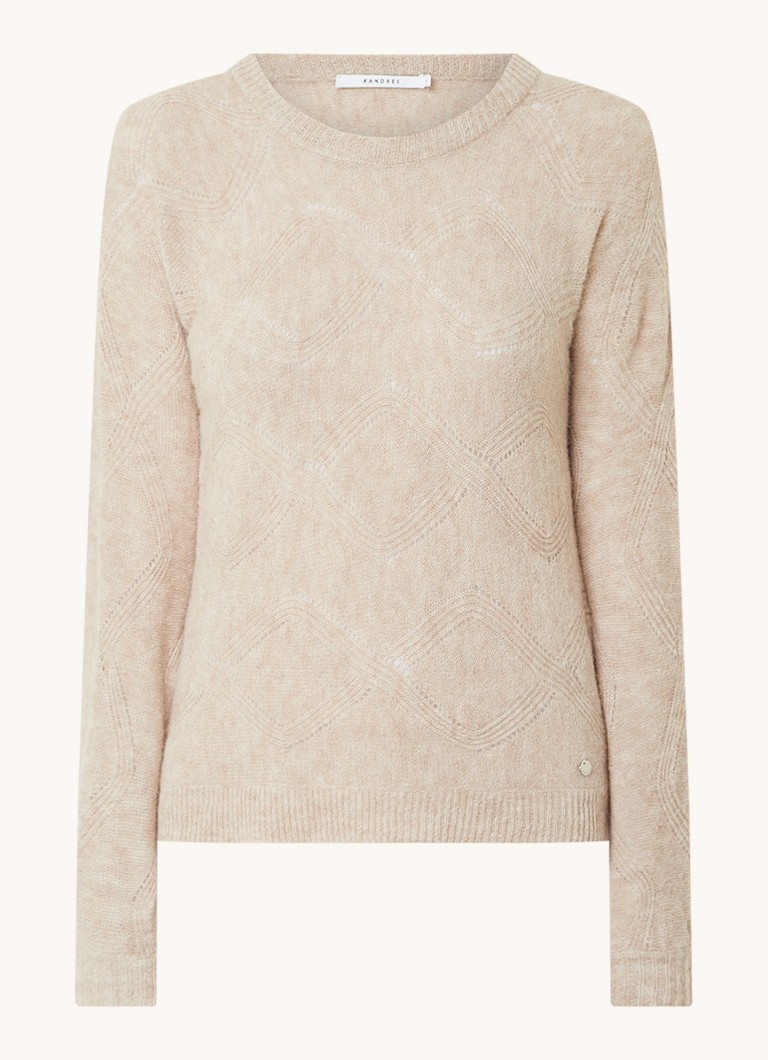 Xandres Timar Grobstrickpullover aus Alpakawollmischung mit durchbrochenen Details
